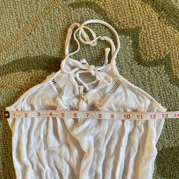 Calzedonia Cobey I White Romper I Lace-Up + Pom Pom Fringe - Picture 4 of 16
